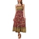 thumbnail image 1 of INSPIRAR CHIC Vestido Maxi Sin Mangas de Tirantes Espagueti con Volantes de Flores Bohemias L Rojo, 1 of 5
