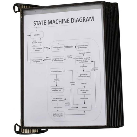 Tarifold T-Pro Magnetic Wall Unit,10 Pockets,Blk TP920307