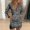 Grey, variant on Women's Casual Dress Women Sequins Neck Long Sleeve Self Cultivation Dresses Slim Elegant Ladies Party Dress Purple 4XL
