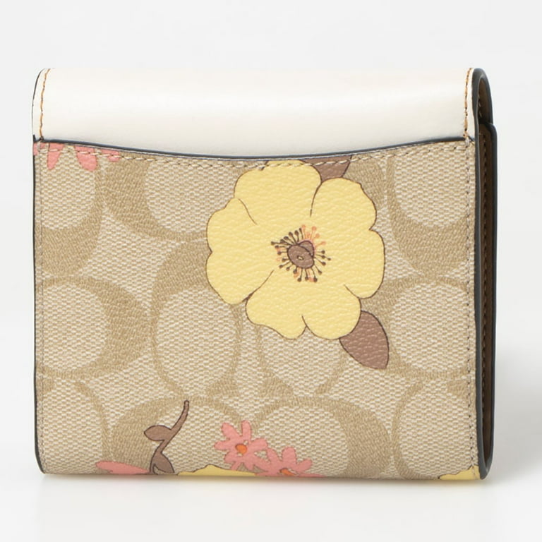 Coach small trifold wallet in signature canvas hotsell