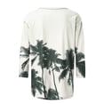 thumbnail image 4 of BangWanChi Womens Summer Tops 3/4 Sleeve Women's Fashion Casual Print V-neck 3/4 Sleeve Top Long Sleeved V-neck Top/Shirt, 4 of 5