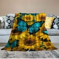 thumbnail image 2 of COMIO Sunflower Blanket Sunflower Gifts for Women Throw Blanket,Sunflower Gifts Bedding Decor White Throw Blanket,Sunflower Stuff Decorations Warm Soft Sherpa Thick Blanket for Bed Sofa Office, 2 of 6