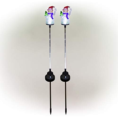 Muñeco de nieve solar Garden Stake Alpine Corporation de 34 cm con LED