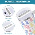 thumbnail image 3 of Yayeee 40oz Stainless Steel Tumbler with Straw and Handle Double-Wall Insulated Travel Water Bottle, Colorful Gummy Bears Pattern, 3 of 8
