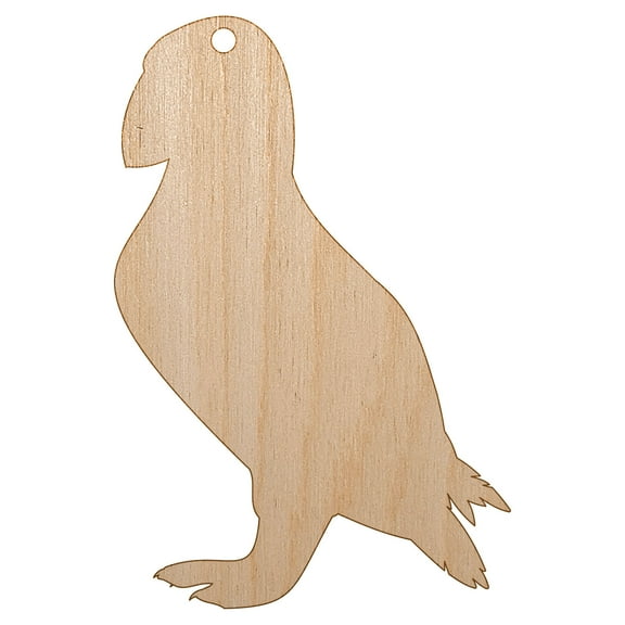 Puffin Bird Solid Wood Holiday Christmas Tree Ornament Unfinished DIY Pre-Drilled Craft
