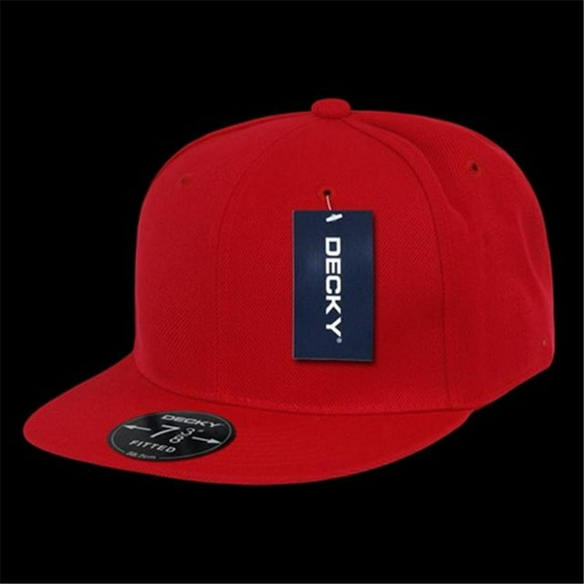 Decky RP1-PL-RED-25 Casquette Rétro Ajustée, Red, Taille 7,25