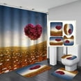 thumbnail image 1 of Valentine‘s Day 3D Digital Printing Shower Curtain 4-piece Set With Good Waterproof Effect (100% Polyester Fabric), 1 of 12
