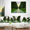 thumbnail image 3 of Designart Straight Road through Cypress Trees - Landscape Wall Throw Pillow - 16x16, 3 of 4