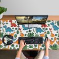 thumbnail image 4 of Long Mouse Pads for Desk,White Colorful Dinosaurs Jungle Pattern Desk Mats on Top Of Desks, Desk Mouse Pad Extra Large with 3mm Non-Slip Base and Stitched Edge for Gaming,Office,Work,Home 47.3"x23.6", 4 of 6