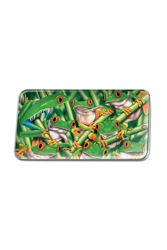 Red Eyed Tropical Rainforest Frogs Metal Rectangle Lapel Hat Pin Tie Tack Pinback