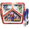 Marvel Comics Spider Man Kids Dinnerware Set Includes Melamine Plate and Utensil Tableware, Made of Durable Material and Perfect for Kids (Spiderman, 3 Piece Set, BPA-Free)
