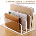 thumbnail image 4 of 3 Compartments Mail Organizer Letter Holder for Desk ,Vertical Letter Holder,File Sorter Acrylic Desk Organizer, 4 of 5
