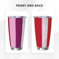 thumbnail image 4 of 20oz Car Cup Three-Piece Set Of Single Silver Edge No Smell Easy To Carry Heat Preservation For Daily Car Sports Travel Purplish Red Stripe_82927_4, 4 of 8