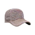 thumbnail image 2 of Hovmgk Rhinestone Baseball Cap, Adjustable Bling Sun Hat with Mesh and Ponytail Hole, Stylish Casual Sports Cap for Women & Men, Breathable, Sun Protection for Outdoor Activities, Khaki, Black, Pink, 2 of 6