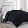 thumbnail image 1 of Goose Down Alternative Microfiber Quilted Solid Comforter - Queen/Black, 1 of 6