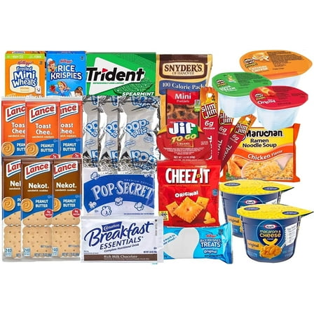 Snack Box Care Package 55 Count Variety Snacks mix Gift Box - College Students Snack Box Care Package Variety Snacks Gift - College Students Dorm Room Survival Snack Box, Military, Work or Home -...
