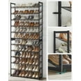 thumbnail image 4 of 12-Tiers Adjustable Shoe Organizer, Black, Holds up to 60 Pairs of Shoes, 4 of 10