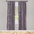 thumbnail image 3 of Ambesonne Tropical Curtains, Floral Leaves Outline Art, Pair of 28"x95", Dark Indigo White Grey, 3 of 5