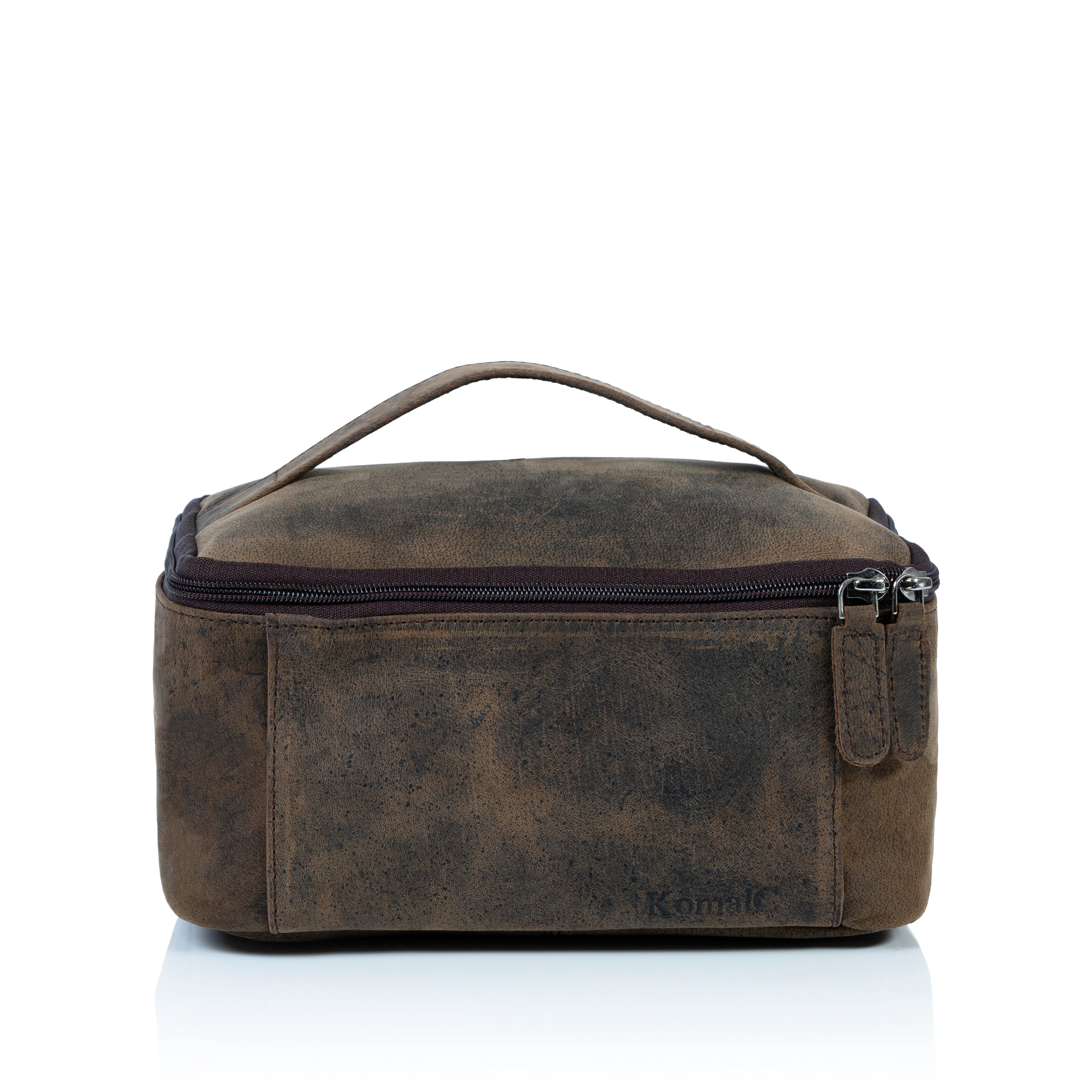 Komalc genuine Unisex Vanity Leather Dopp kit - Travel Toiletry Bag Shaving Kit