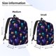 thumbnail image 2 of Disketp Sea Jellyfish print Canvas Backpack Lightweight Travel Daypack Student Rucksack Laptop Backpack-, 2 of 5