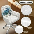 thumbnail image 5 of ZIATUBLES Turtle Wood Grain Print Modern Curved Back Chair Covers with Armrests Stretchable Accent Dining Room Chair Slipcovers Removable Swivel Vanity Office Desk Armchair Protector, 5 of 7