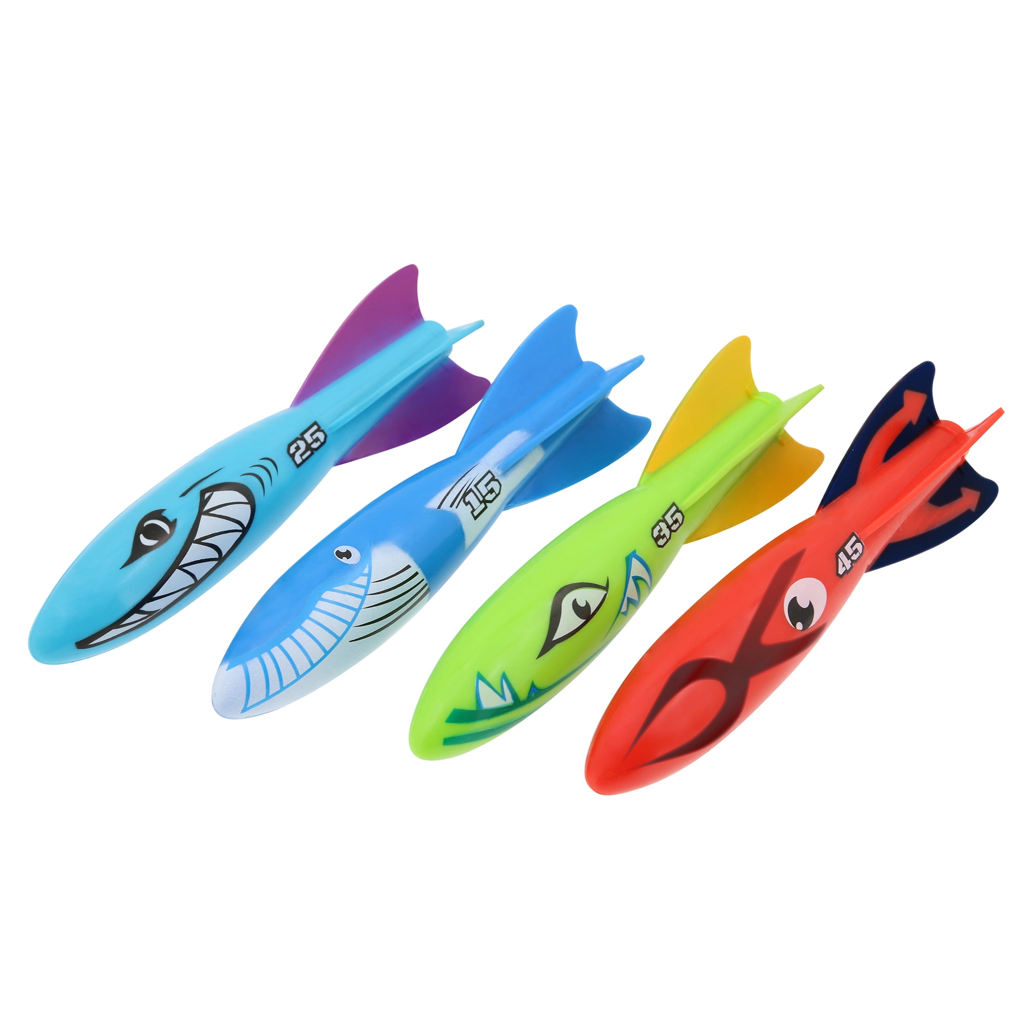 Play Day Diving Torpedoes 4-Pack Kids Pool Dive Toys Underwater Summer Family Fun, Ages 3+