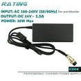 EBK 36W 24V 1.5A Razor Electric Scooter Battery Charger power cord