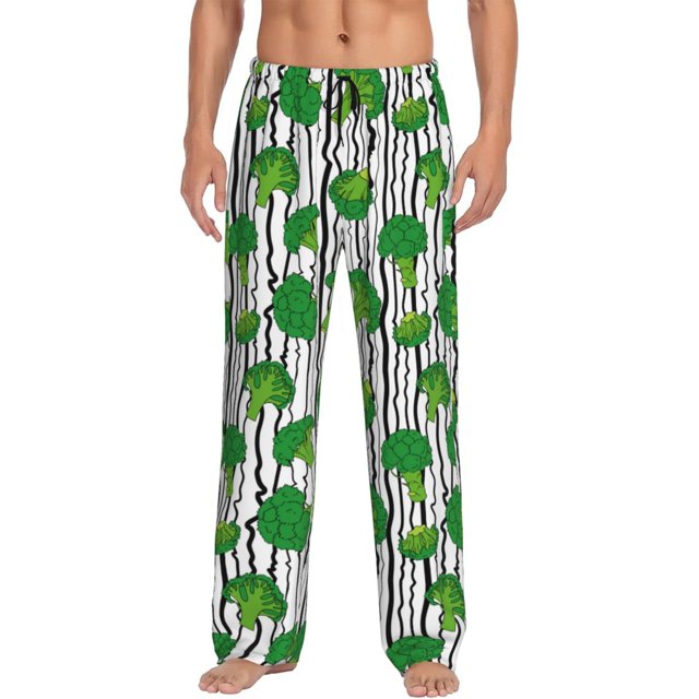 Balery Broccoli 2 Pantalones de pijama para hombre, pijama ultraligero, pantalón de descanso-3X-Large