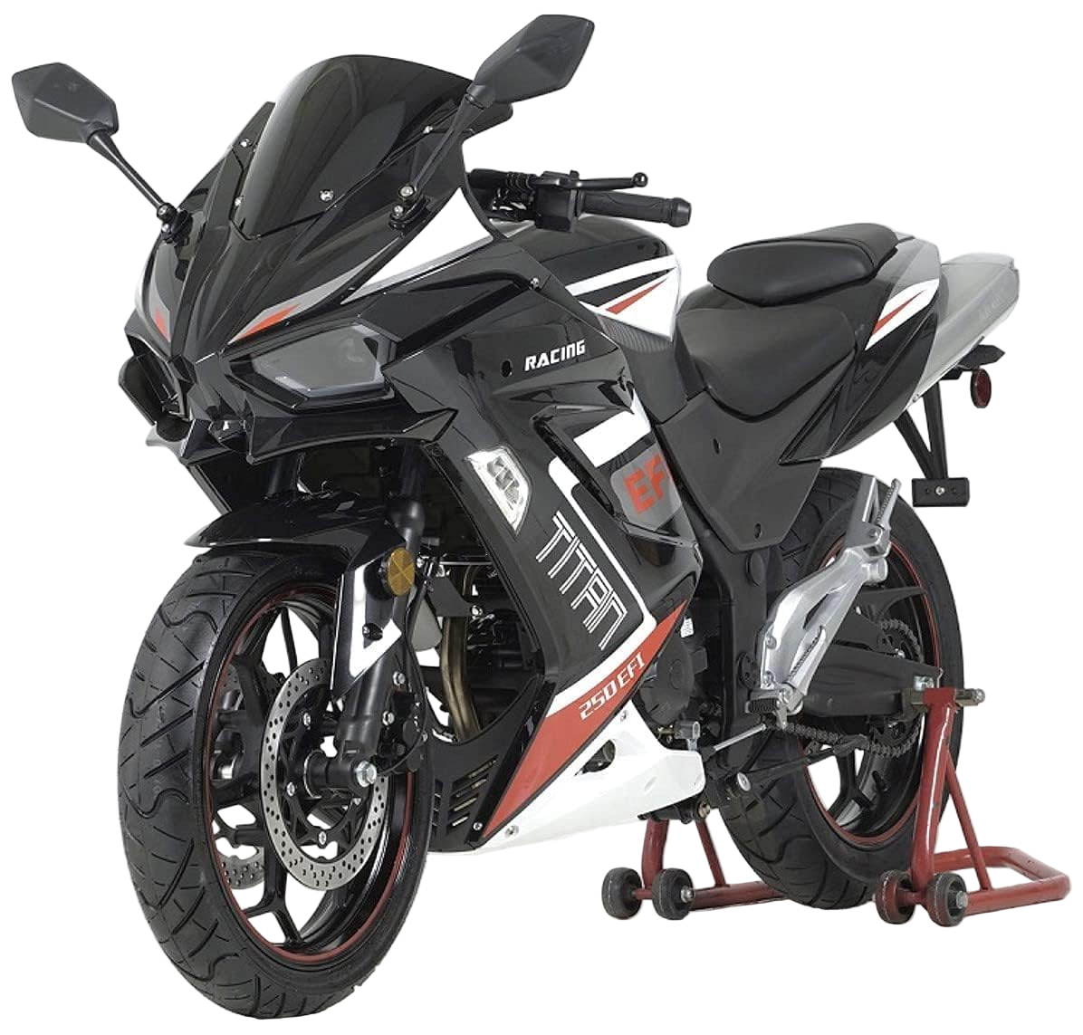 HHH Titan250 EFI 250cc Motorcycle Manual Transmission 6 Speed Sport Deluxe EFI Alloy Rims (Red)