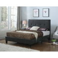 Emerald Home Harper Charcoal Gray Upholstered Bed with Tufted, Padded