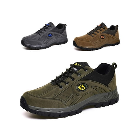 Men Hiking Shoes Tennis Trail Running Slip Resistant Sneakers Lightweight Athletic Trekking Low Top