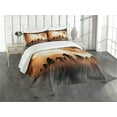 thumbnail image 3 of Ambesonne Halloween Quilted Bedspread Set 3 Pcs, Zombies Misty, King Size, Orange Black, 3 of 5