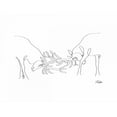 thumbnail image 3 of Mahdavi, Gholam Reza 18x15 Black Modern Framed Museum Art Print Titled - Deer Fight 01, 3 of 5
