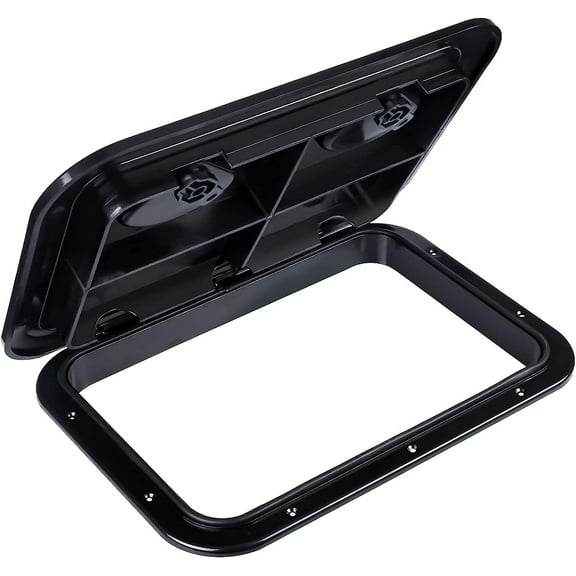 Marine Deck Access Hatch 17.3“×12.4 Black Rectangle Boat Hatch & Lid,Boat Deck Hatch Lids