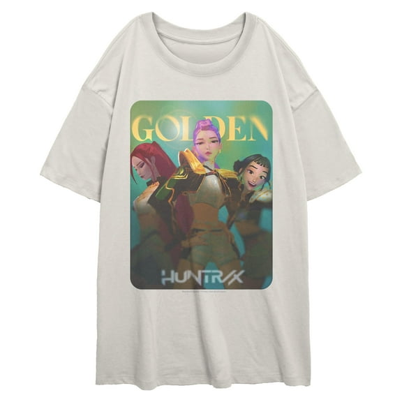 Juniors KPop Demon Hunters Huntrix Girls Golden Photocard T Shirt