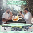 thumbnail image 3 of Esheno 6ft Heavy Duty Metal Picnic Table Set 4 Benches Black W Umbrella Hole For Patio Coffee, 3 of 7