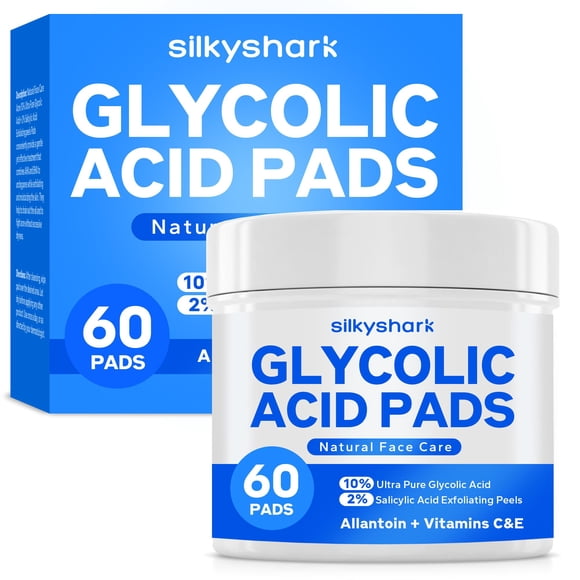 Almohadillas de rejuvenecimiento SilkyShark con ácido glicólico 10% (60 unidades)