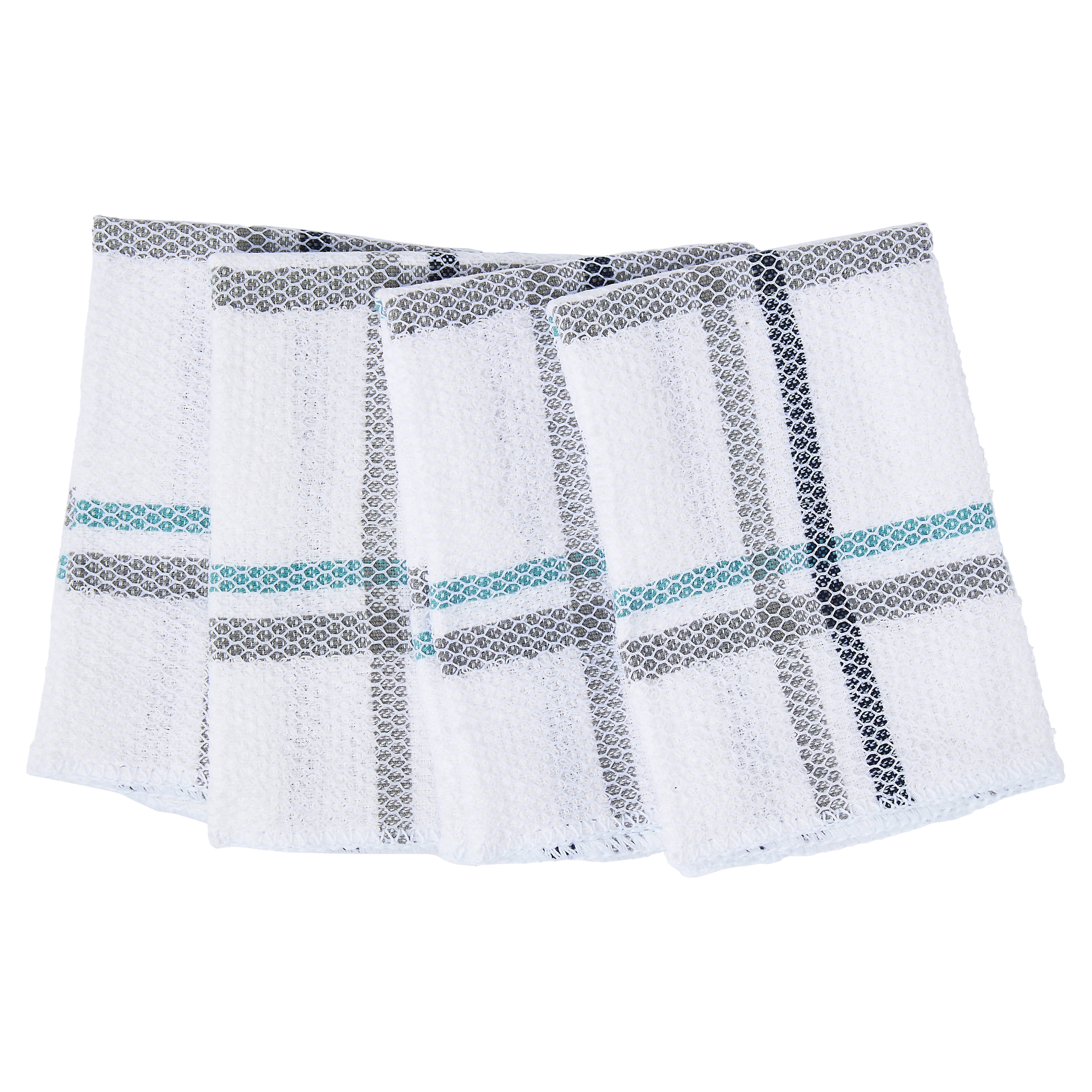Mainstays 4-Piece Kitchen Scrubber Dishcloth Set, Blue Stripe