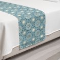 thumbnail image 2 of Blue Mandala Bed Runner, Repetitive Abstract Oriental Floral Inspired Intricate Motifs Pattern, Decorative Accent Bedding Scarf for Hotels Homes and Guestrooms, Twin, Ivory and Sea Blue, by Ambesonne, 2 of 2