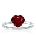 thumbnail image 1 of GemsNY July Birthstone - Dainty Heart Shape Four Prong Ruby Solitaire Ring (Grade - AA | 1.00cts.), 1 of 4