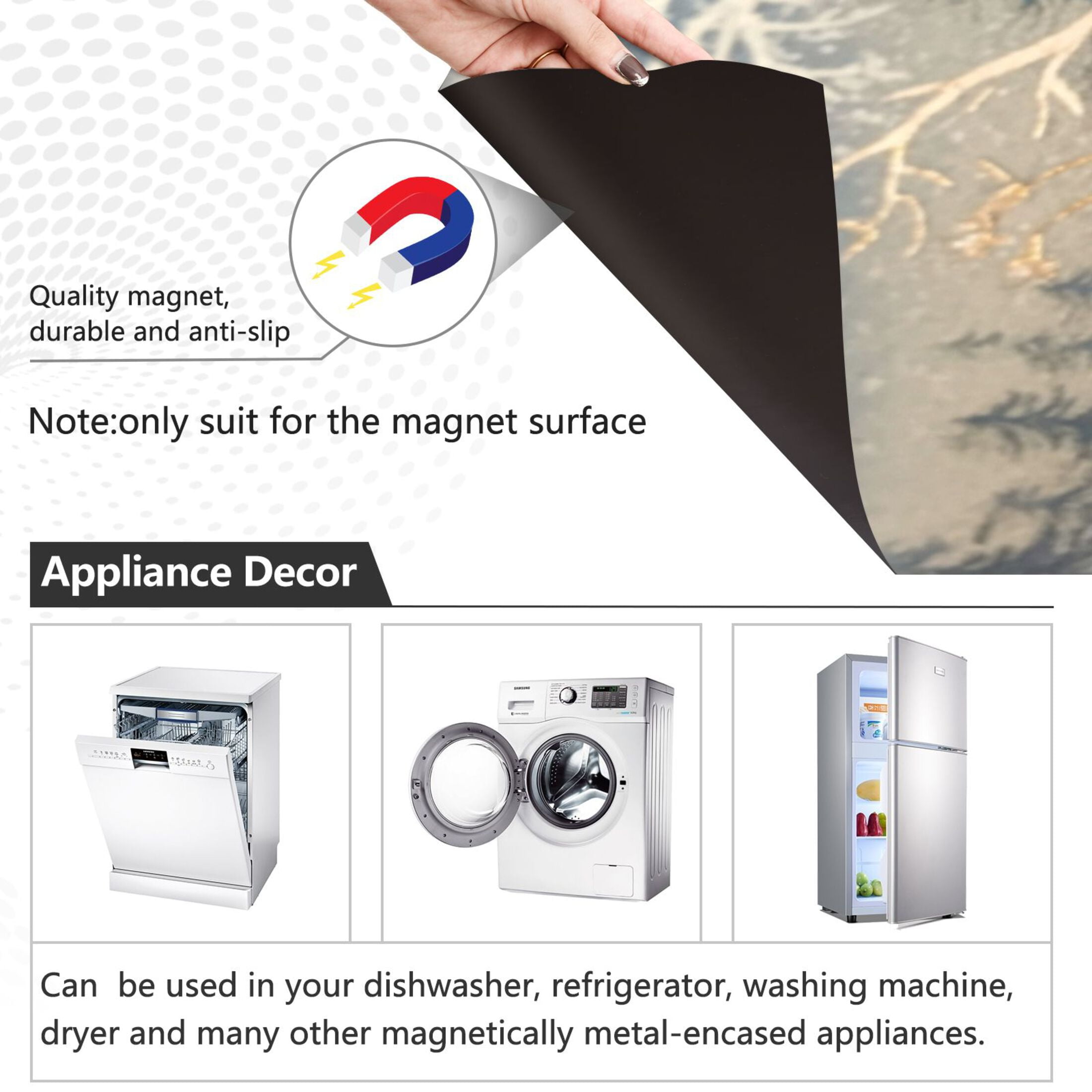 Dishwasher Magnetic Sticker 23x26 Inch Refrigerator Magnetic Sticker Washing Machine Magnetic Sticker Kitchen Panel Magnetic Sticker Home Decor Little Painted Christmas Deer