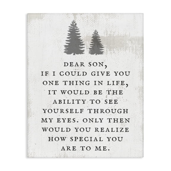 Stupell Industries Farmhouse Dear Son How Special You Are Phrase Rustic Forest Canvas Art, 16 x 20, by Lil' Rue