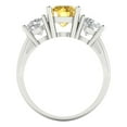 thumbnail image 4 of 3.25ct Round Cut Yellow Crystal 18k White Gold Engraving Statement Bridal Wedding Three-Stone Designer Ring Size 4.5, 4 of 5