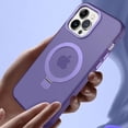 thumbnail image 4 of Compatible with iPhone 15 Pro Max Case with Ring Stand 180° Rotatable Magnetic Kickstand Invisible Holder Frosted Translucent Fashion Luxury Protection Shockproof Case for Women Girls Man, 4 of 10