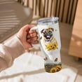thumbnail image 3 of Pug Tumbler for Womens,Vacuum Insulated Travel Cup 40oz, 3 of 6