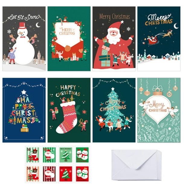 Carte de Noël de Décorations de Noël de Snorda Jeu de Cartes de Noël Santa Claus Mignon Animal Diamant Peinture Carte de Vacances