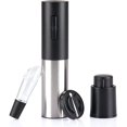 thumbnail image 1 of Abridor de vino eléctrico, abridor de botellas de vino recargable, set de regalo, sacacorchos automático, abridor de vino electrónico, color negro plateado., 1 of 5