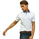 thumbnail image 2 of Asquith & Fox - Polo con cuello y botones en contraste para hombre (Blanco/Denim), 2 of 2