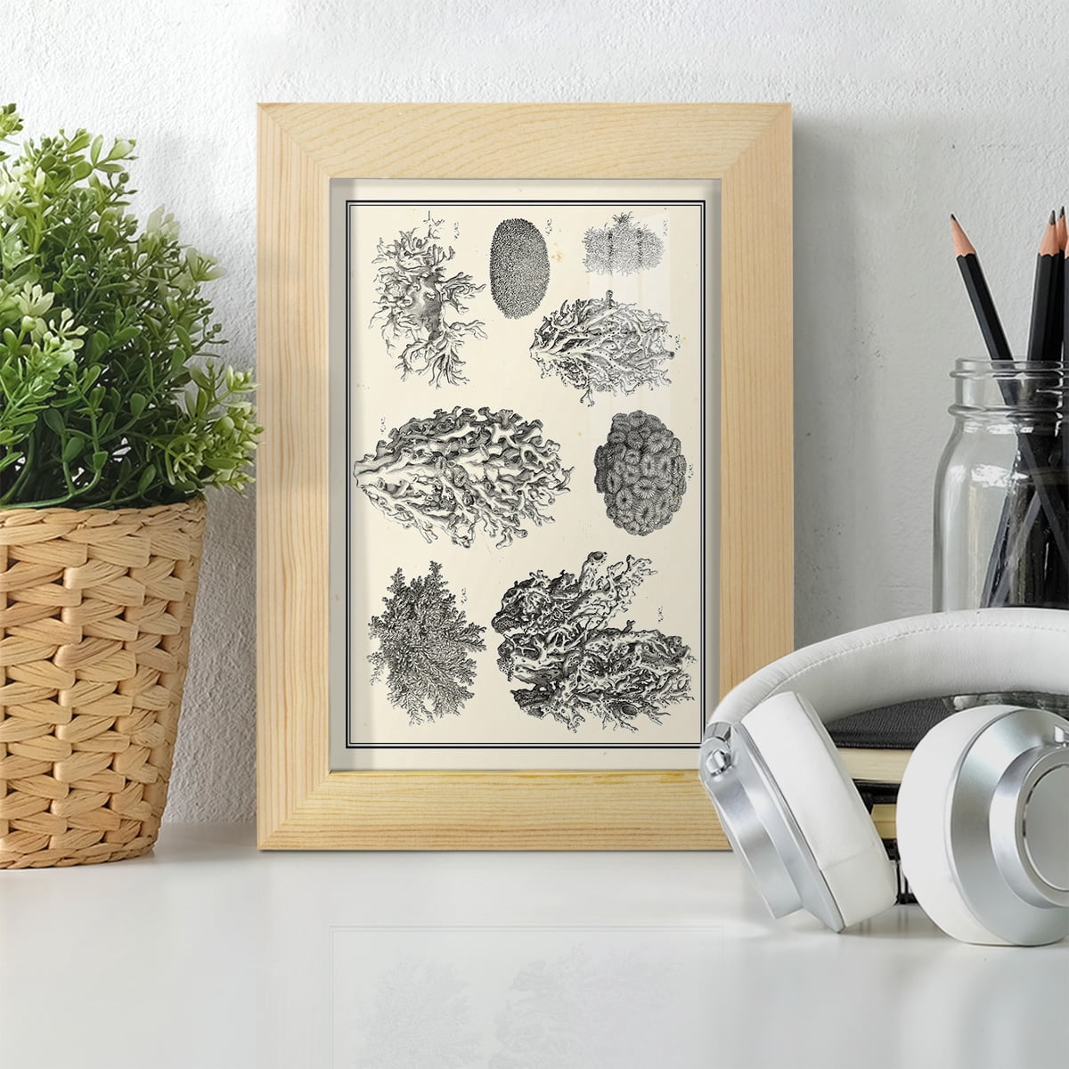 Aegean Collection IV -Framed Print w/glass-Natural Wood