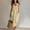 Khaki, variant on QUNYINEY Casual Womens Sundresses Sleeveless Long Faux Cotton Linen A Line Dress Loose Fit with Pockets Beach Crew Neck Solid Dresses